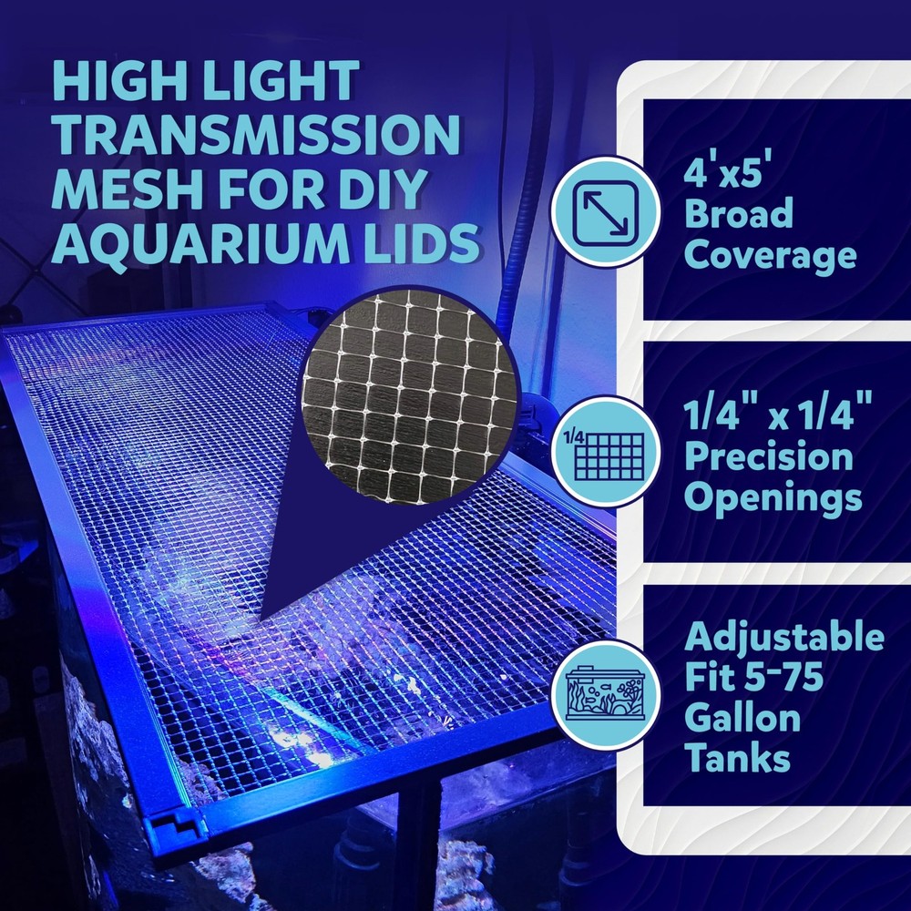 Clear Mesh Netting Material - 4'X5' - Plastic Mesh Screen Netting for Fish
