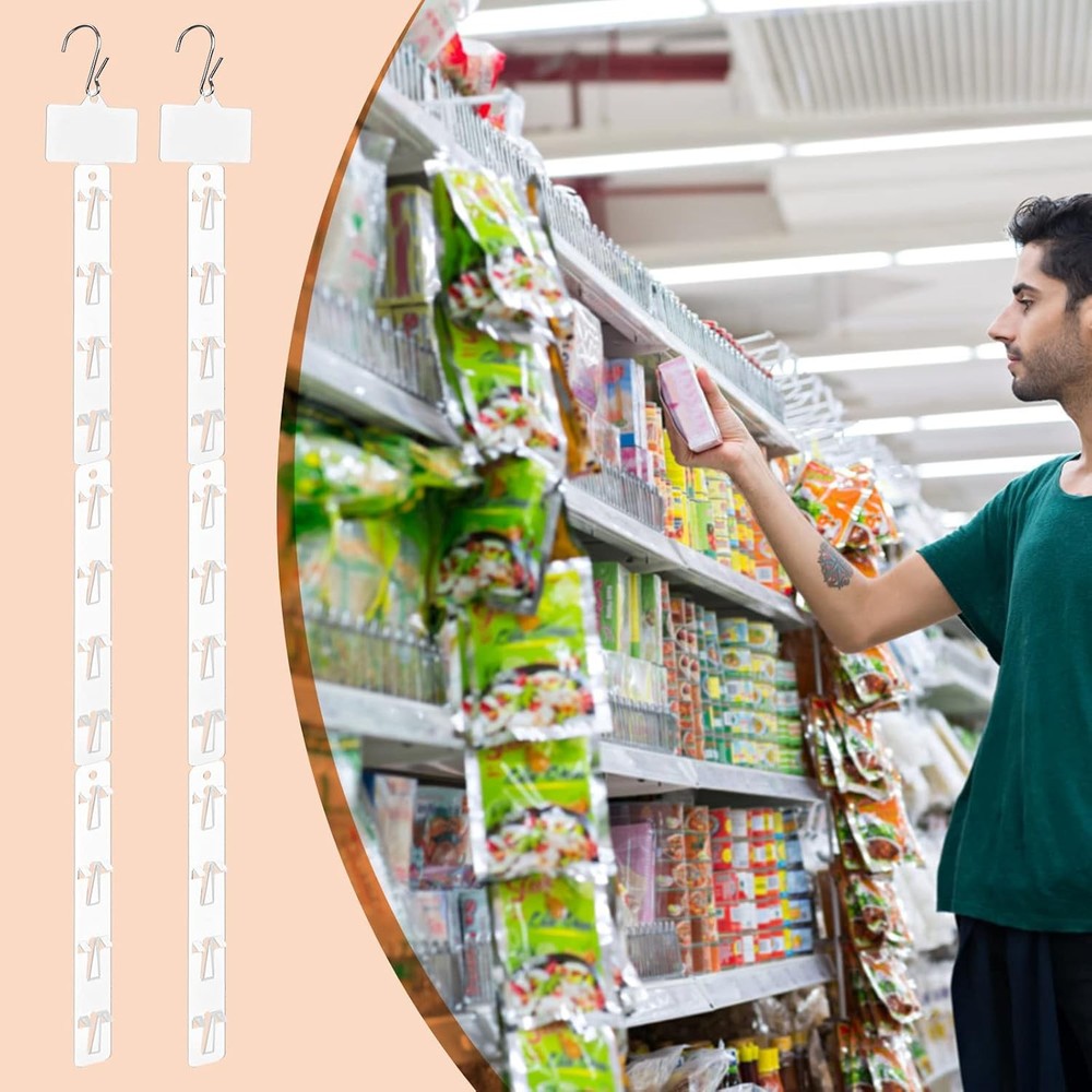 10 Pack Station Hanging Strips Plastic Display Merchandise Strip with White