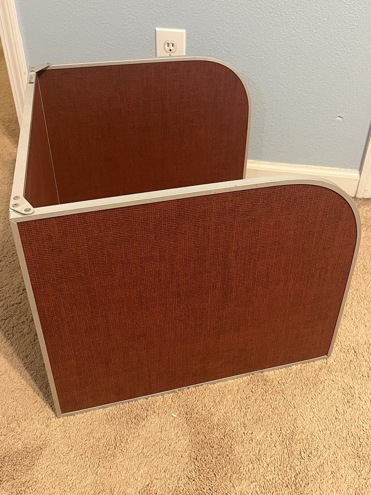 Vintage Best-Rite 24X20 In. Modular Divider Panel, Red Fabric Silver Lining EUC