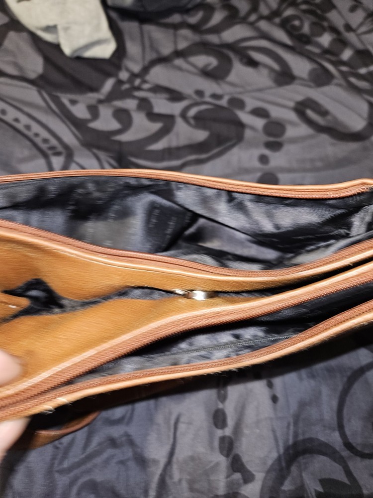 Madison Studio Retro Shoulder Bag Cognac Auth Leather Dual Pockets~ 3 Sections
