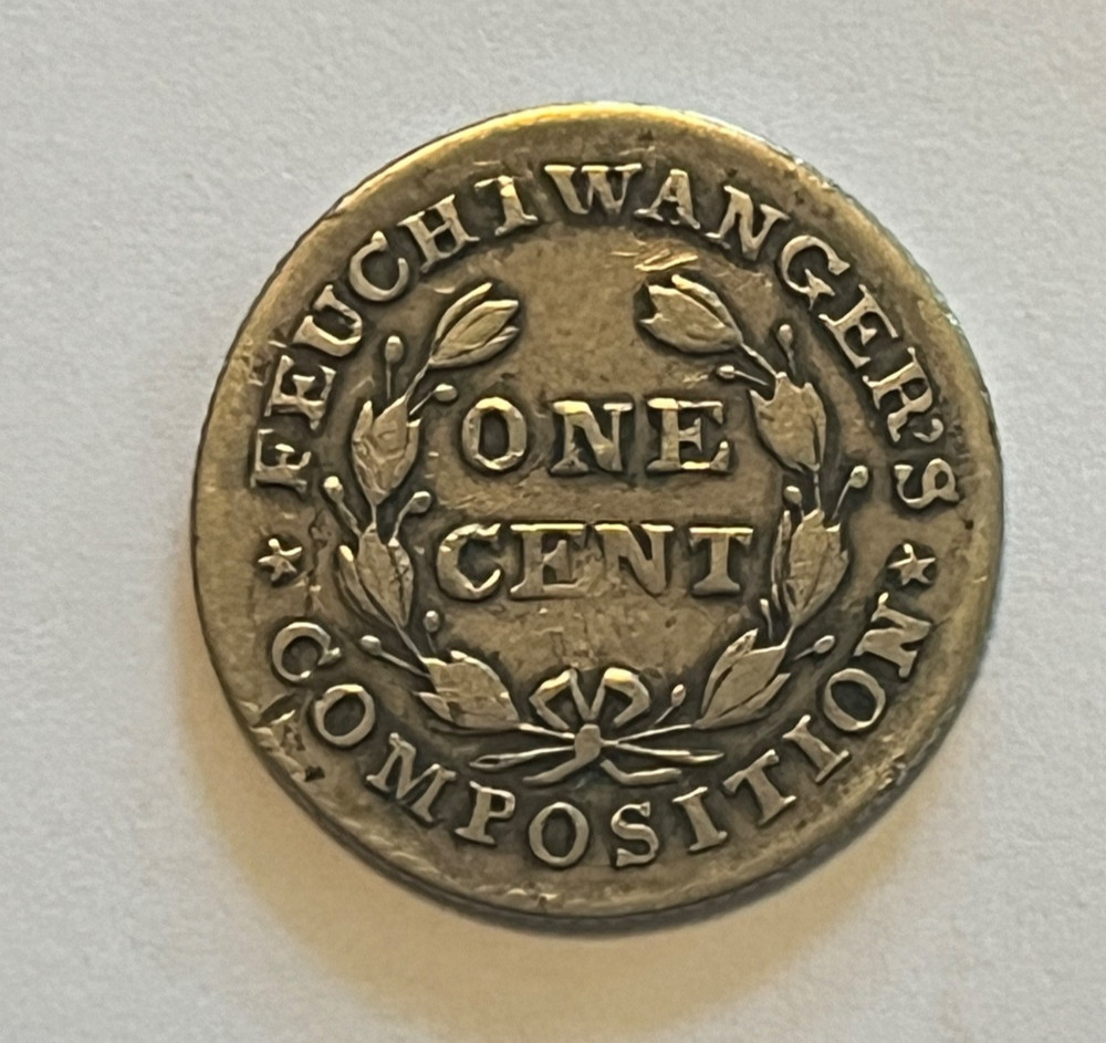 1837 Feuchtwanger cent , nice VF