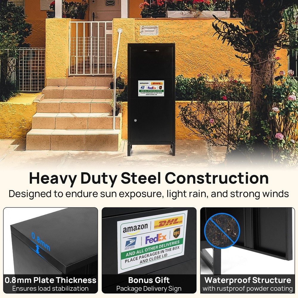 Outdoor Package Delivery Box for Outside Large Lockable Parcel Storage Drop Box