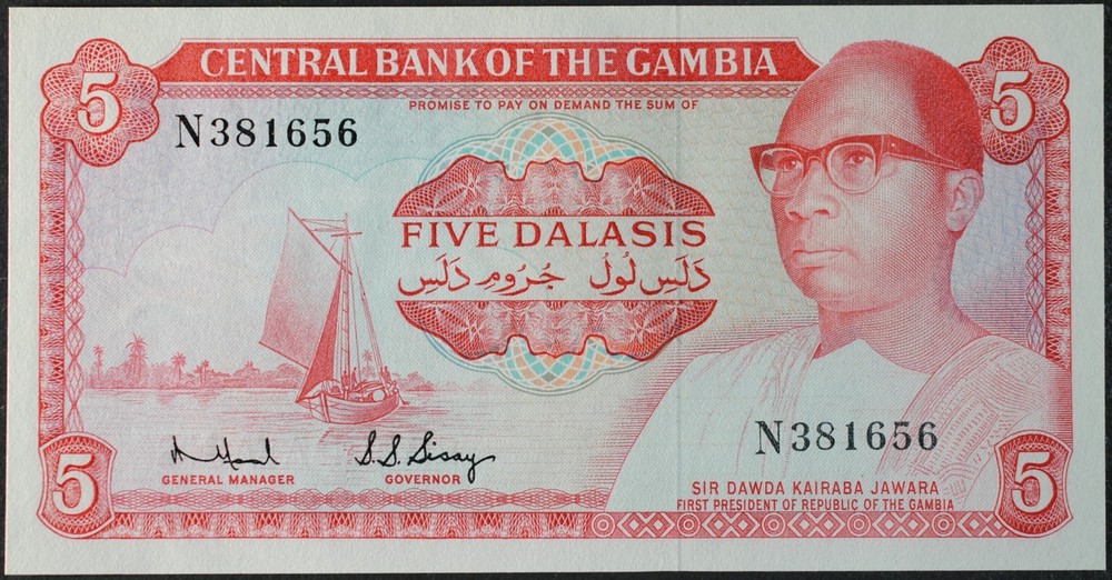 Gambia P5c 5 Dalais Choice Uncirculated