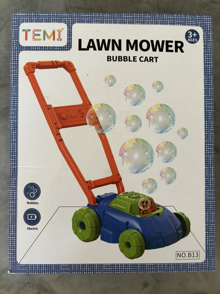TEMI Bubble Lawn Mower Toddler - New!