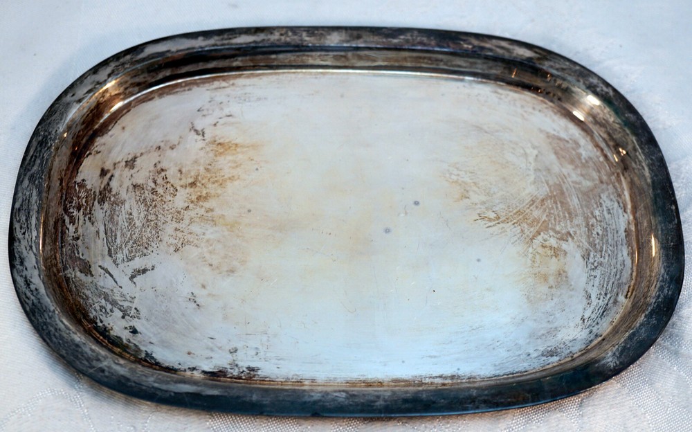 8 Silverplate Cordials with Blue Enamel Inside + Serving Tray W.&S. Blackington
