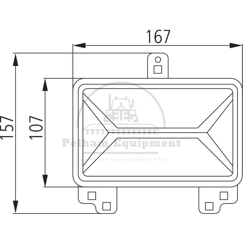 LED Headlight 46015 45960 Rectangular 167x107x78mm H4 Connector