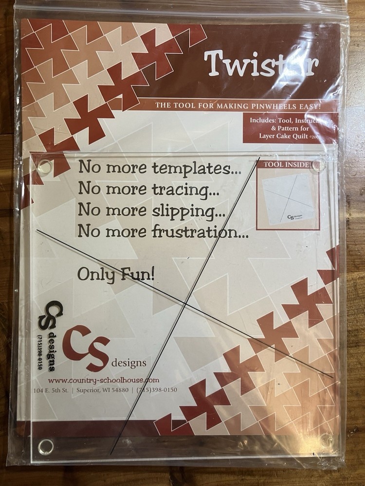 Twister Tool For Making Pinwheels Easy; Instructions, Pattern and Tool A