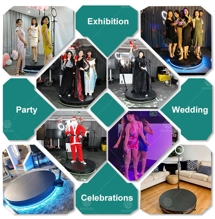 360 Photo Booth Video Booth Platform Automatic Spinner Motorized Wedding PartyUS