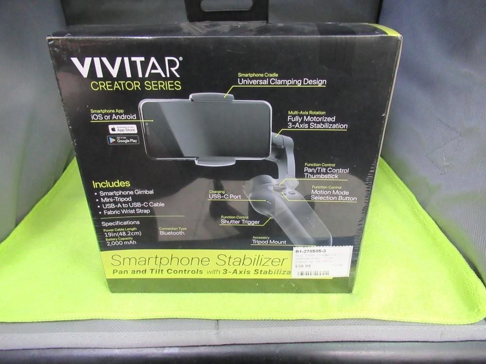Vivitar Smartphone Stabilizer VGIMPRO3-BLK w/ 3-Axis Stabilization