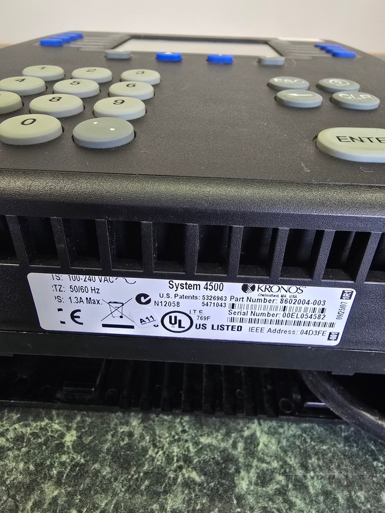 Kronos Series System 4500 Time Clock System 8602004-003