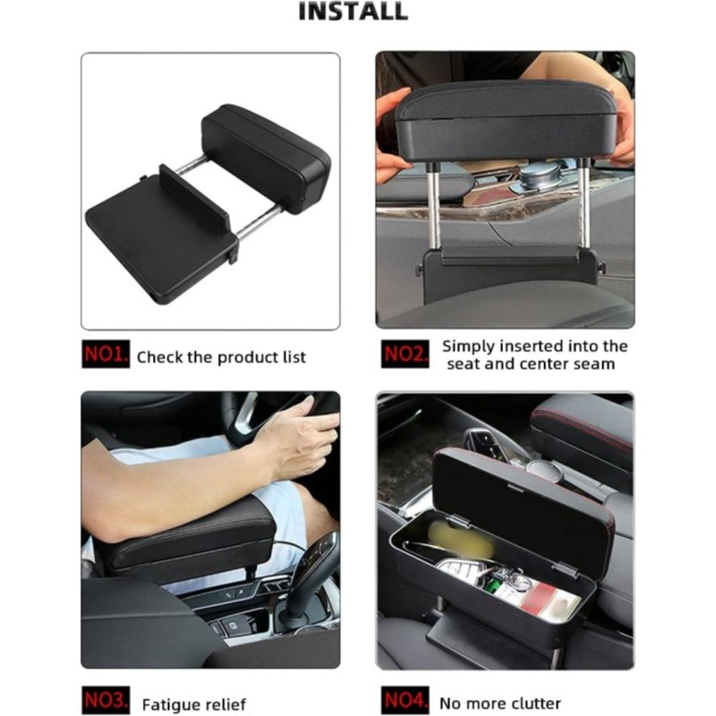 Car Armrest Support Elbow Rest Pad Armrest Extender Adjustable Armrest Height