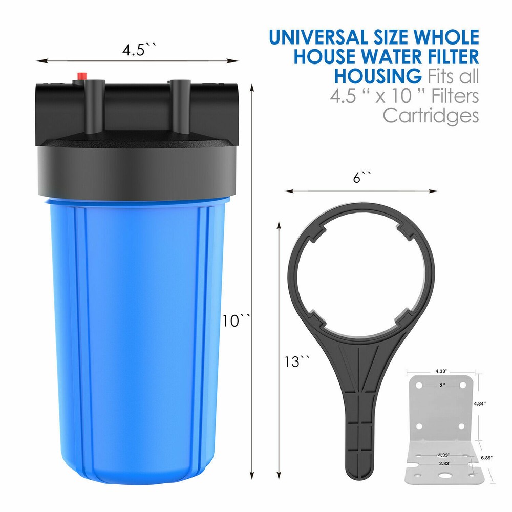 10*4.5'' Big Blue Water Filter System + Spin Down Sediment Reusable Water Filter