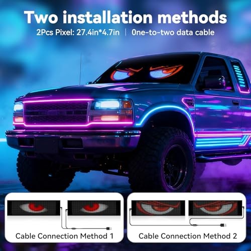 Devil Eyes Windshield LED Light 2PCS 13.7"x4" - Sync Programmable with