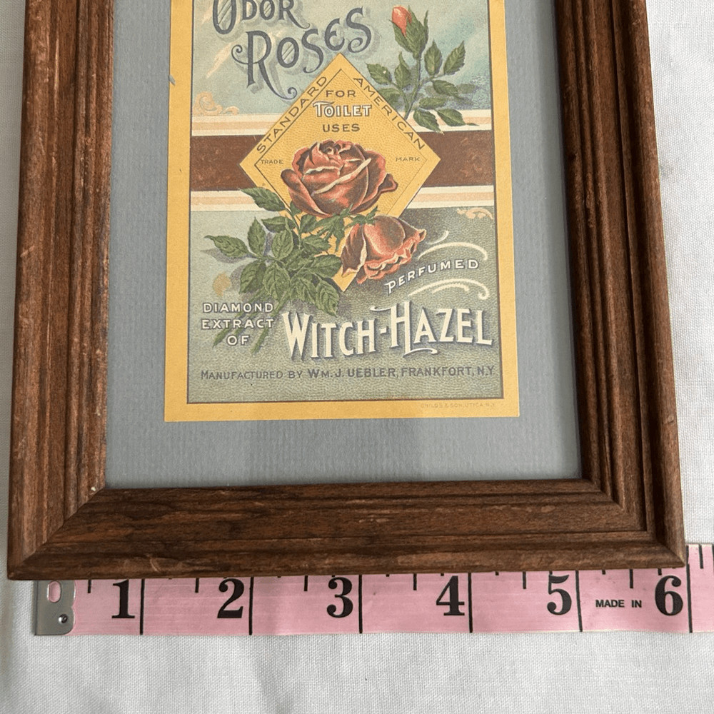 Vintage Standard American Witch Hazel Framed Label