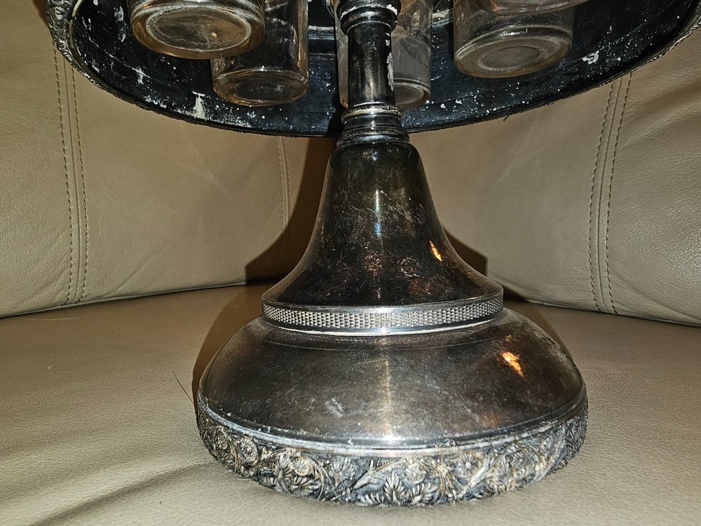 Antique Victorian Silverplate Condiment Cruet Server