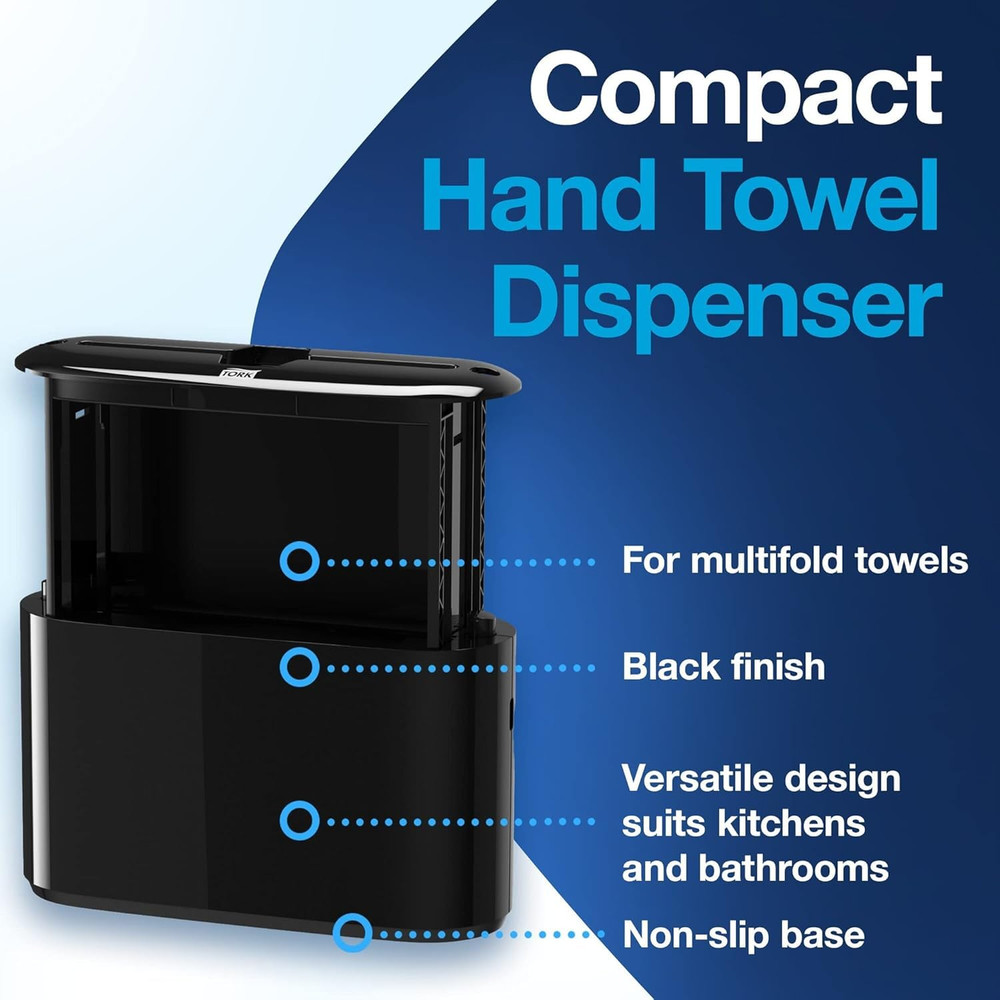 Xpress Paper Towel Dispenser, Black, Single-Dispensing, Compatible with H2 Refil