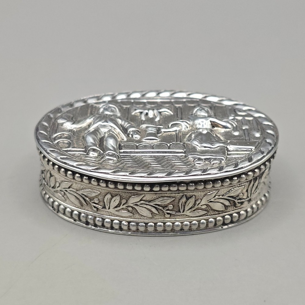Antique Dutch 800 Silver Pill Box Snuff Box