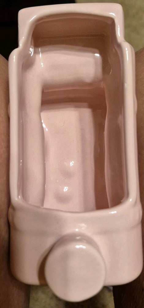 Haeger Soft Pink Ceramic Glazed Train Planter with tag