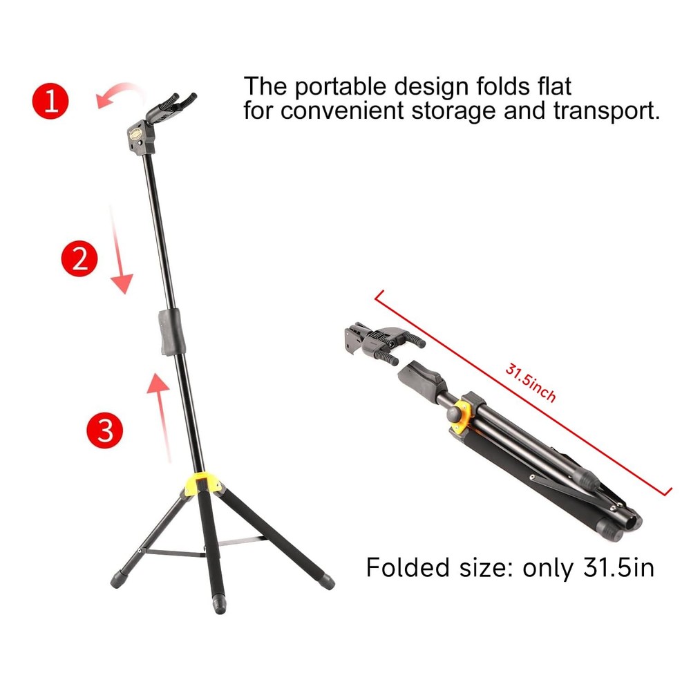 GHOSTFIRE AutoGrip Guitar Stand Foldable Display Rack Fit GBS-8
