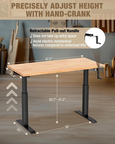 WORKPRO Adjustable Workbench with Crank Handle 300LBS Load Capacity for Workshop