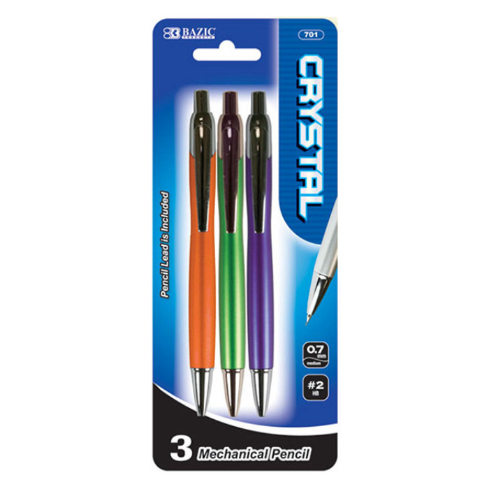 6 pcs Crystal Mechanical Pencil Refillable, Retractable 0.7mm General Writing