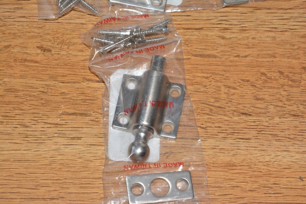 2x Solid Brass Sash Spring-Loaded Bolt - Brushed Nickel - 5/16" Plunger