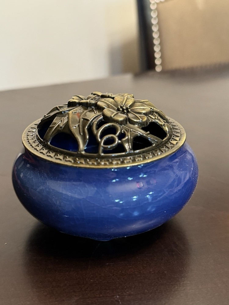 Incense Stick Holder Ceramic 1 Ct Blue