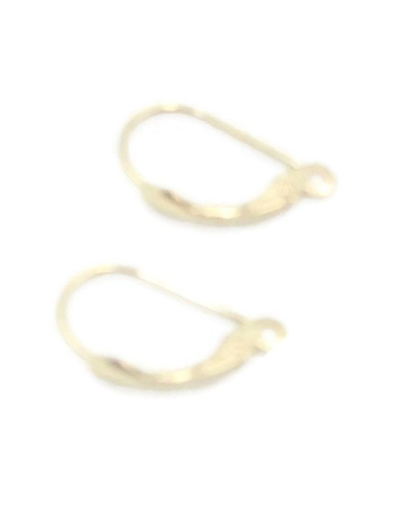 14k Yellow Gold Plain Lever-backs for Earrings