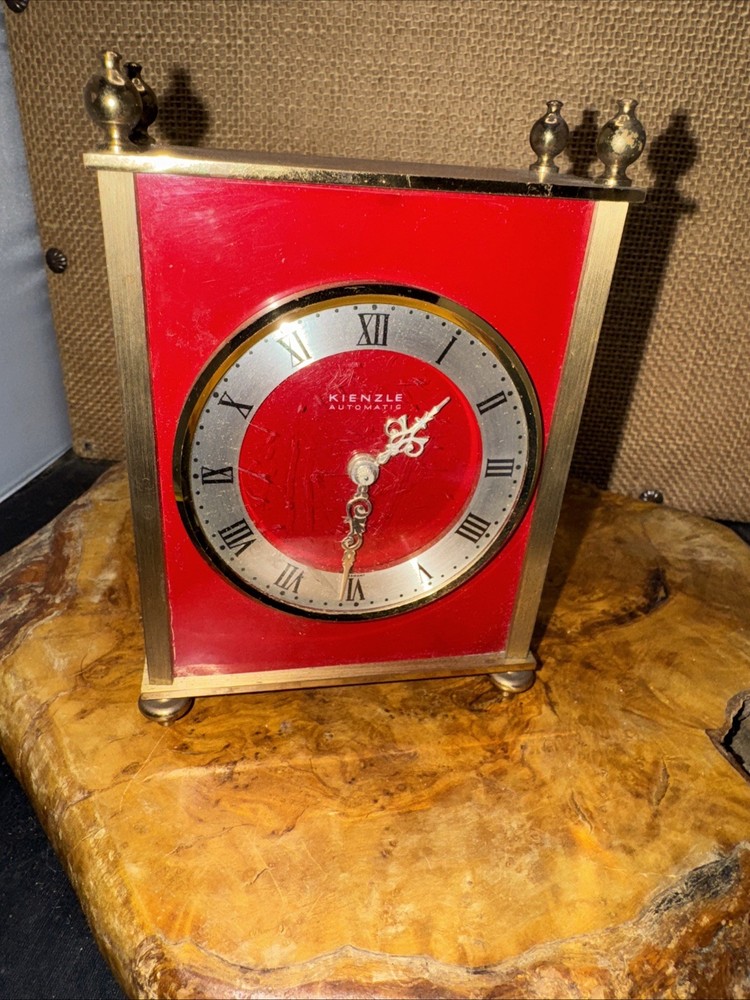 Vintage Germany Kienzle Automatic Brass Table  Clock.  (U)