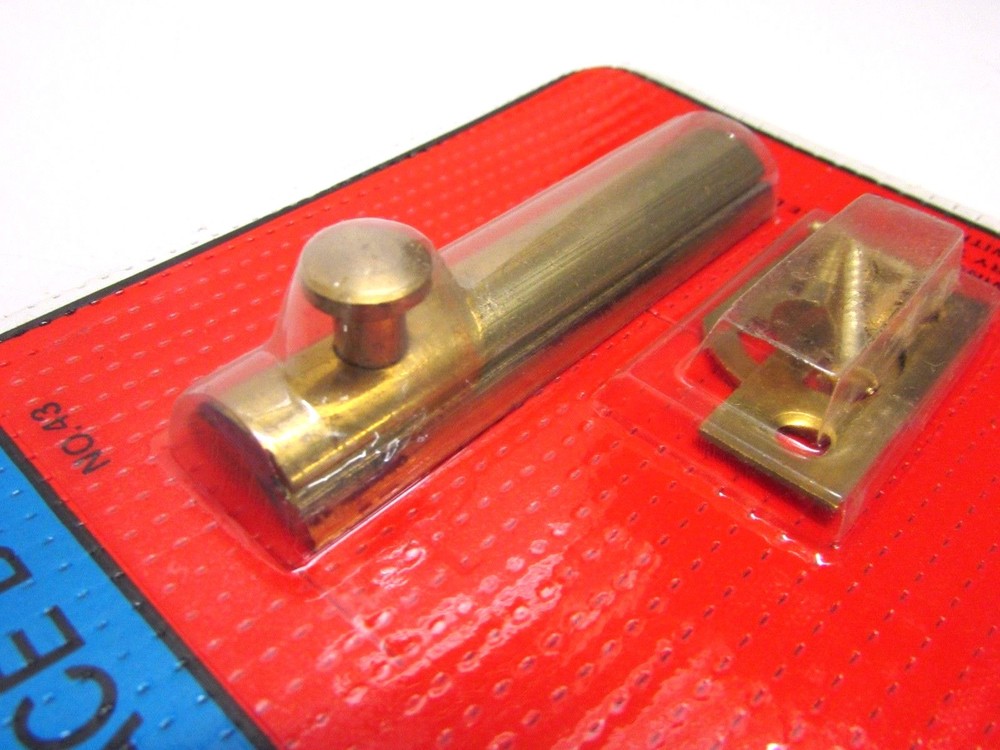 NOS! GUARD SECURITY 3" SOLID BRASS SURFACE BOLT, No. 43