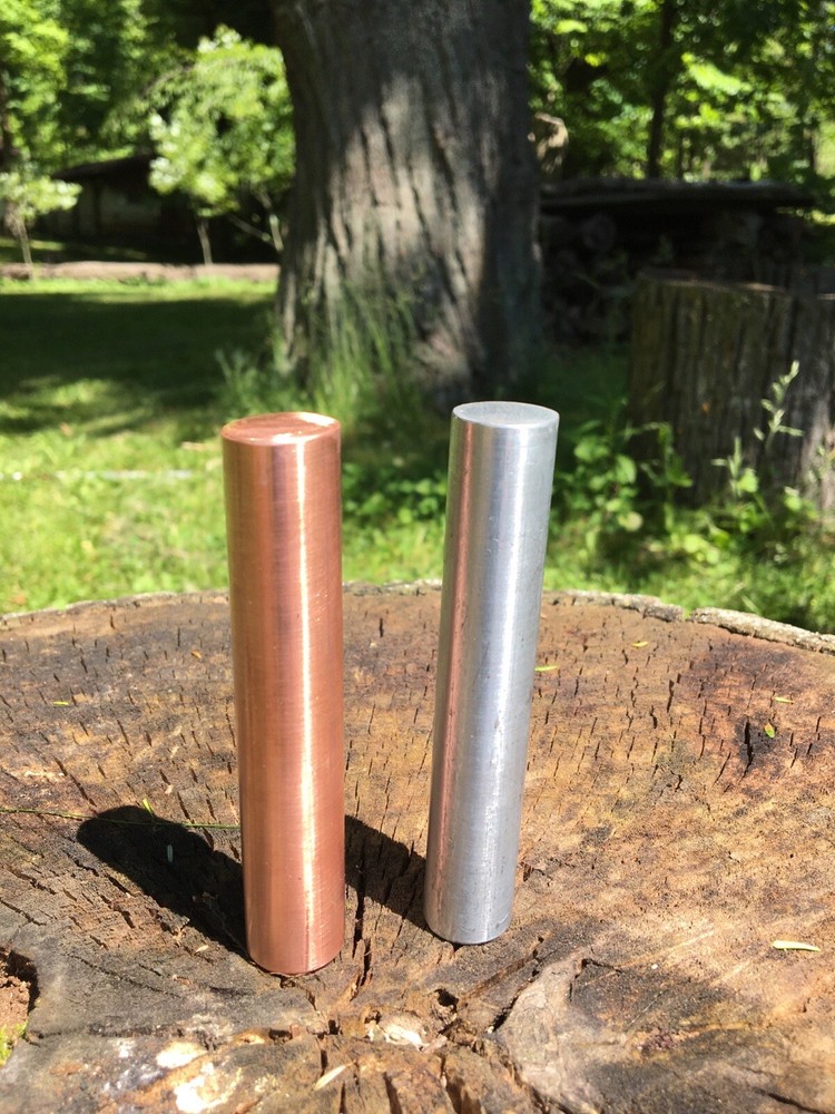 99.99% Pure Zinc & Copper Solid Pharaoh Rods • 4”x 5/8”