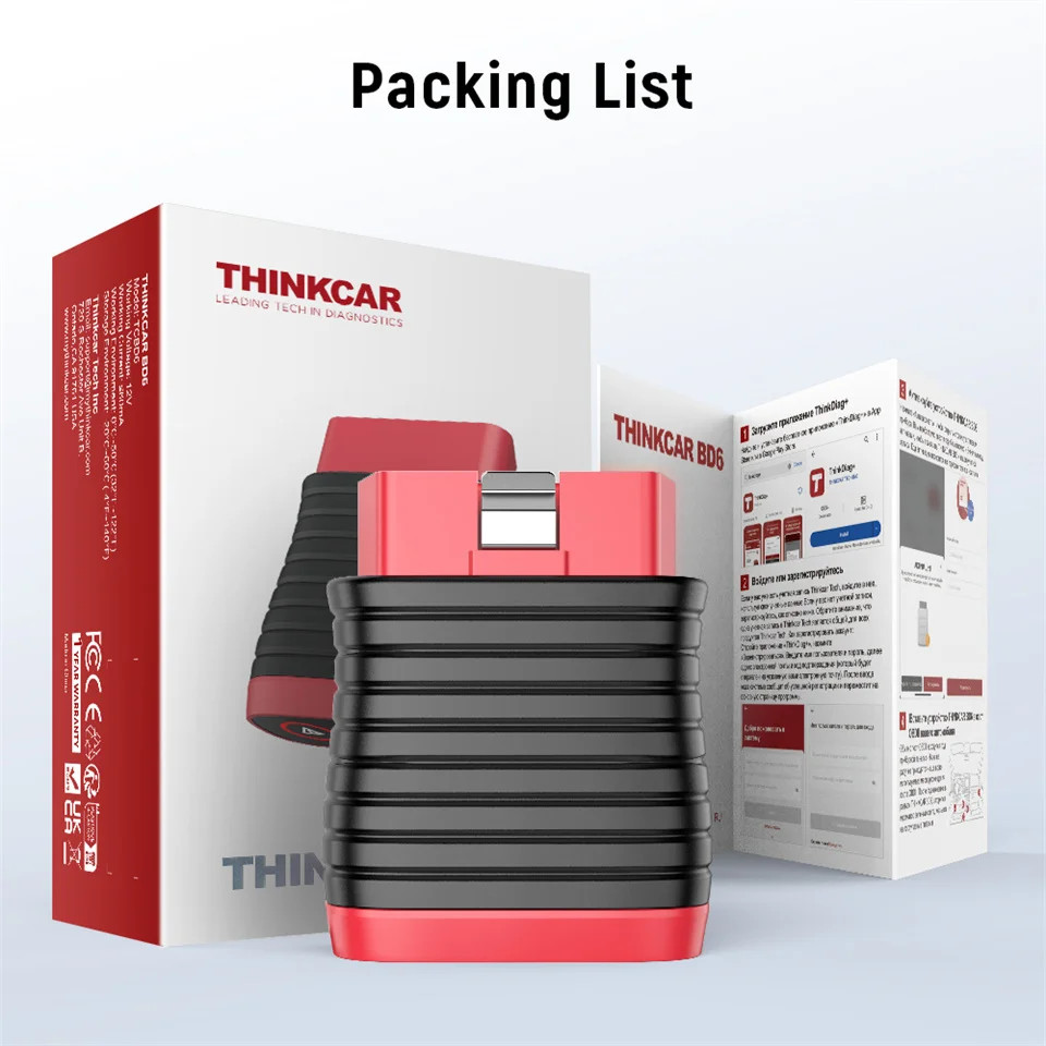 Thinkcar BD6 Code Scanner OBD2 Scanner All System Car Diagnostic Tool 5 Reset