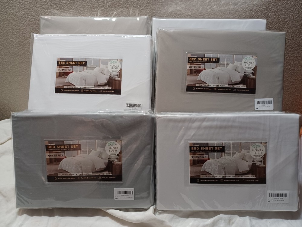 Microfiber 100% Polyester 3 piece Twin Sheet Set, Light Gray