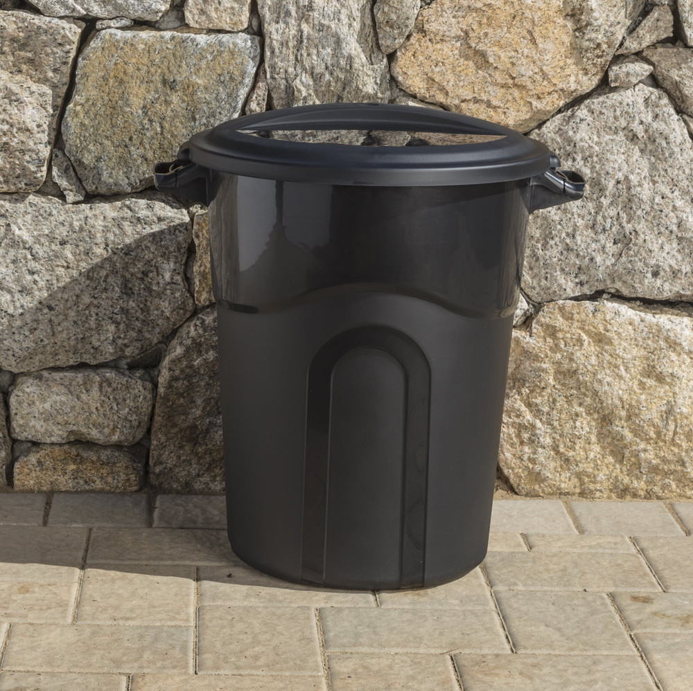 20 Gallon Heavy Duty Garbage Can Include Lid Black Plastic Trash Bin