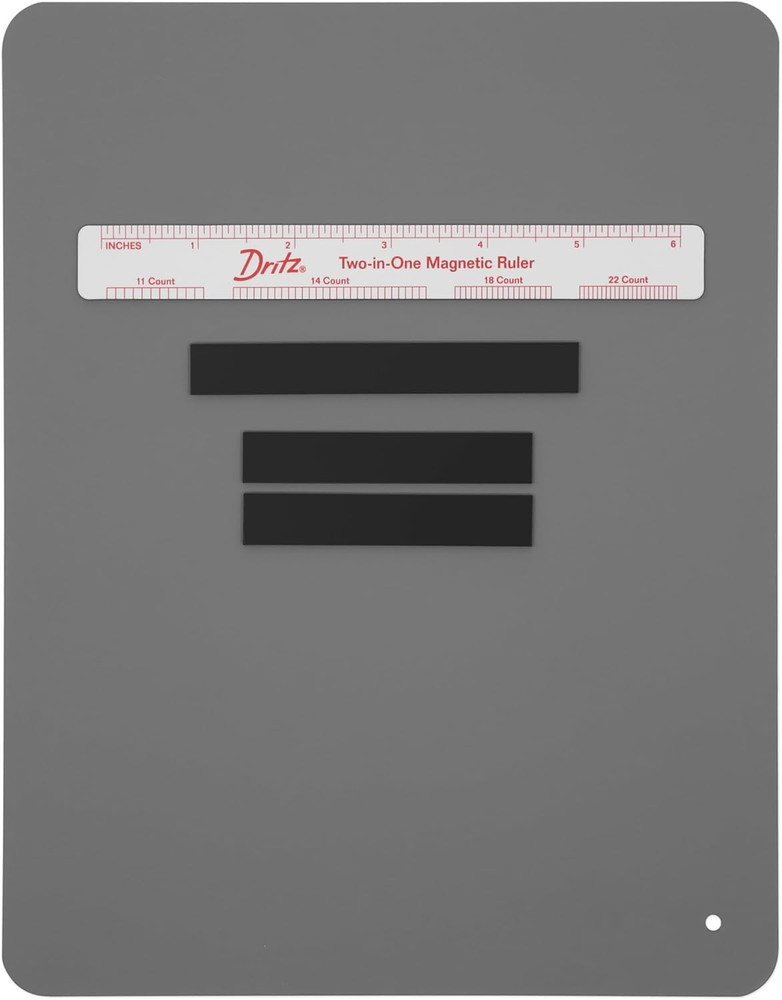 Magnet Board & Ruler, 8" X 10" - Pattern Holder for Cross Stitch, Needlework, Kn