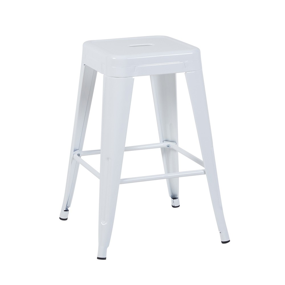 24 Inch Counter Height Stool, Backless Metal Bar Stools Set of 4, Non-Stackabl