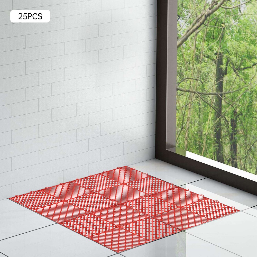 25PCS Interlocking Deck Tile Deck Flooring for Pool Bathroom Patio Garage