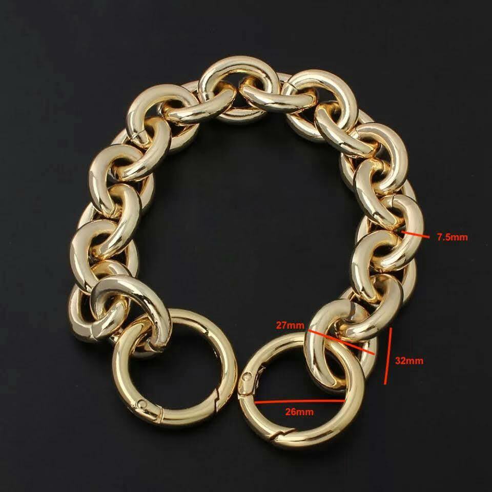Chunky High Quality Statement Chain Strap Gold Silver 45cm shoulder pouch