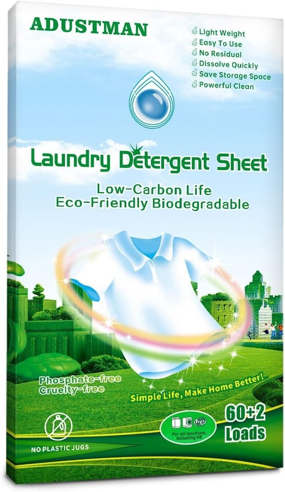 Laundry Deternt Sheets Liquidl 62 Loads Fresh Eco Friendly