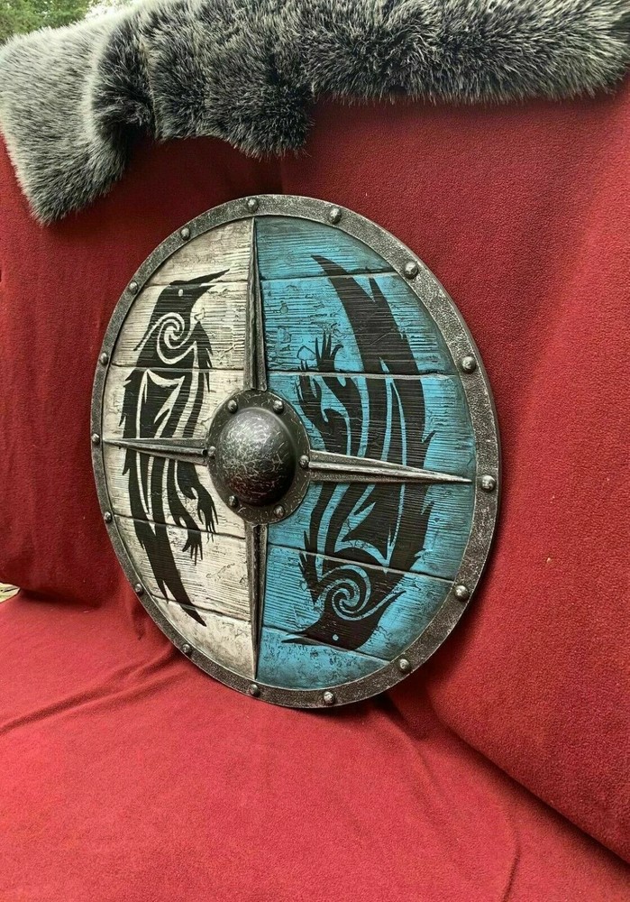 Medieval Eivor Valhalla Raven Shield Authentic Battleworn Viking Shield