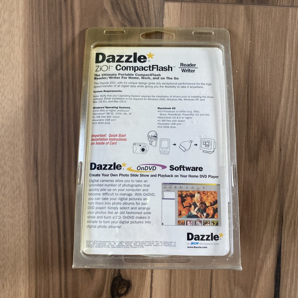 Dazzle CompactFlash Reader/Writer Digital Media Reader Software DM-8500 NEW