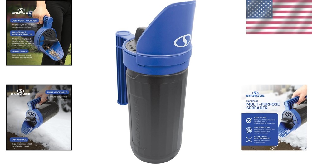 All-Season Handheld Multi-Purpose Spreader – 5 lbs with Adjustable Flow Control