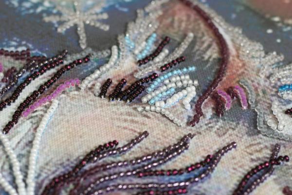 Bead embroidery kit Purr needlework kit Art canvas beadwork pattern