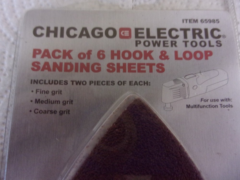 Chicago Electric Multi Tool Triangle Sanding Sheets # 65985, 2 PACKS 12 SHEETS