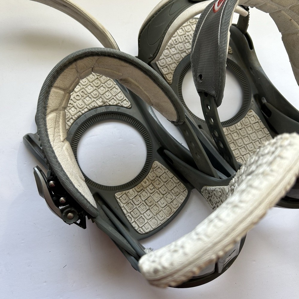 Burton Men's Medium Freestyle Snowboard Bindings Gray White READ