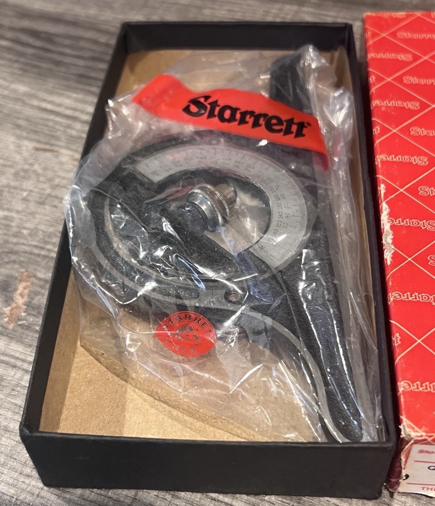 Starrett Satin Chrome Protractor Head CPNR1224W Original box /packaging