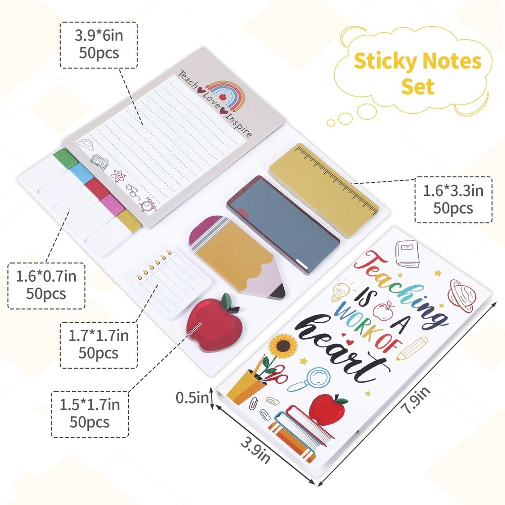 2Pack Teacher Sticky Notes Set,Teacher Notepad Blackboard,Self-Stick Note Pad...