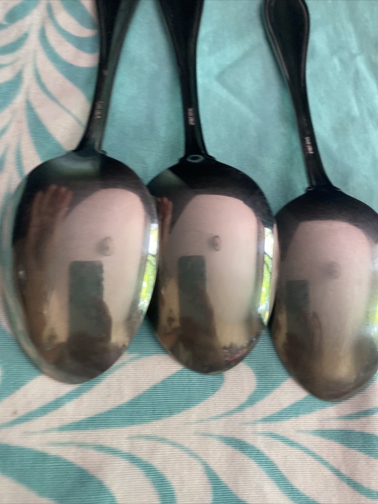 3 Oneida Arbor American Harmony Stainless Dinner Spoons Beaded