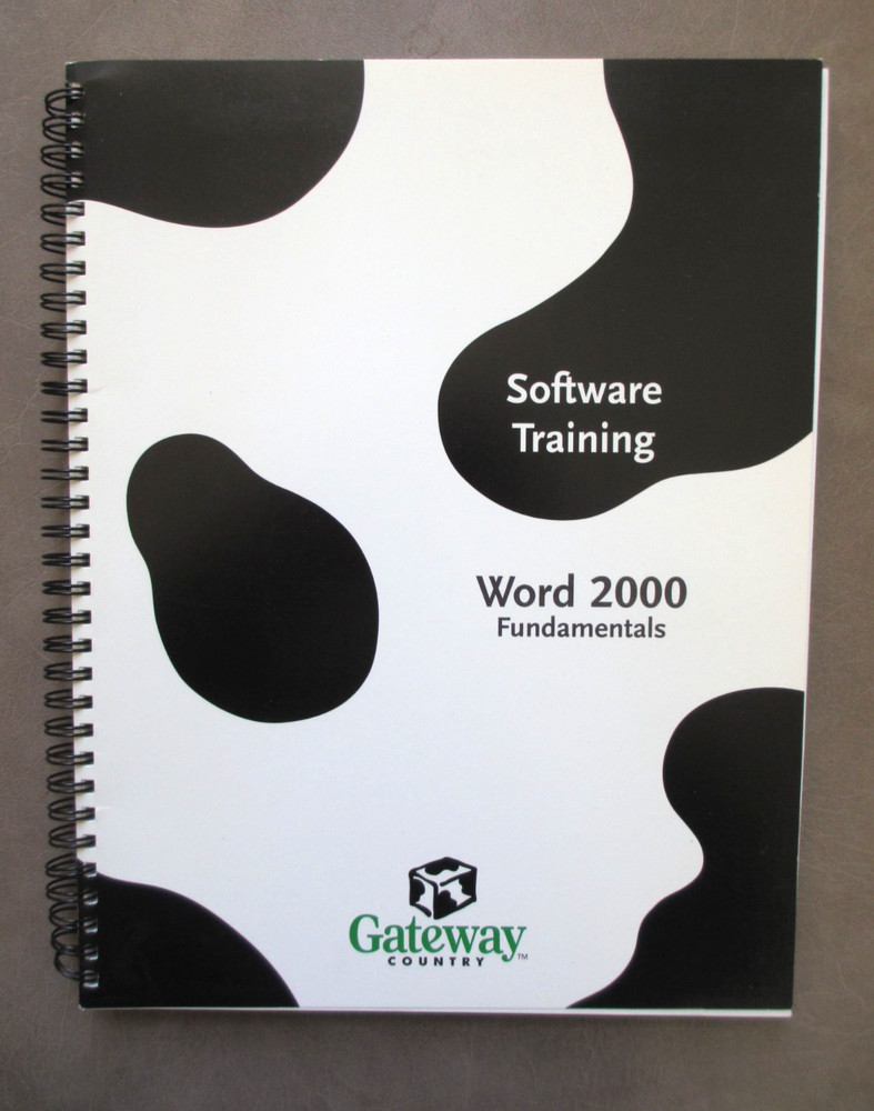 Vintage Gateway Country Microsoft Word 2000 Software Training Course Guide - Cow