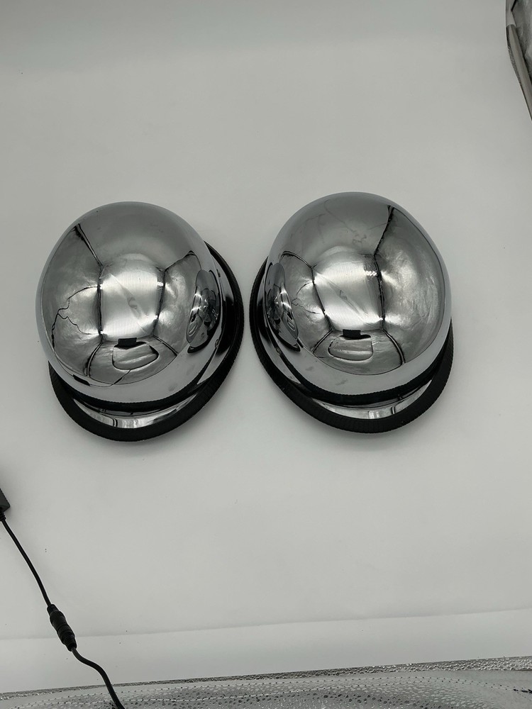 Chrome Silver Reflective Helmets Two with Black Trim size Medium